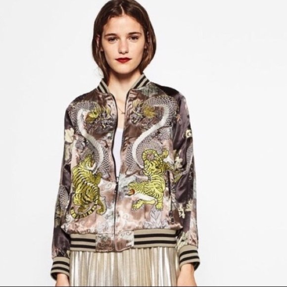 zara tiger bomber jacket